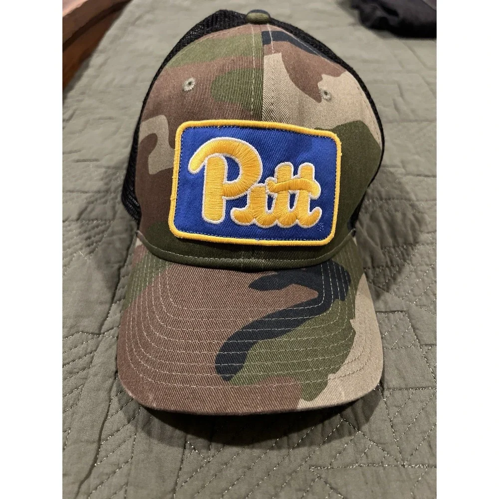 Nike university of‎ pittsburgh Trucker Style Snap Back Hat Camo And Black